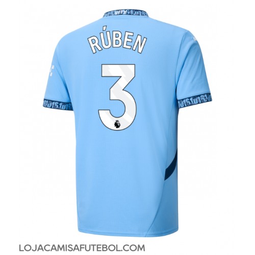 Camisa de Futebol Manchester City Ruben Dias #3 Equipamento Principal 2024-25 Manga Curta